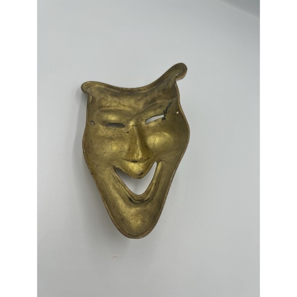 The Unbranded Brand Other - Vintage  Solid Brass Comedy theatre mask wall hanging decor tragedy half mask